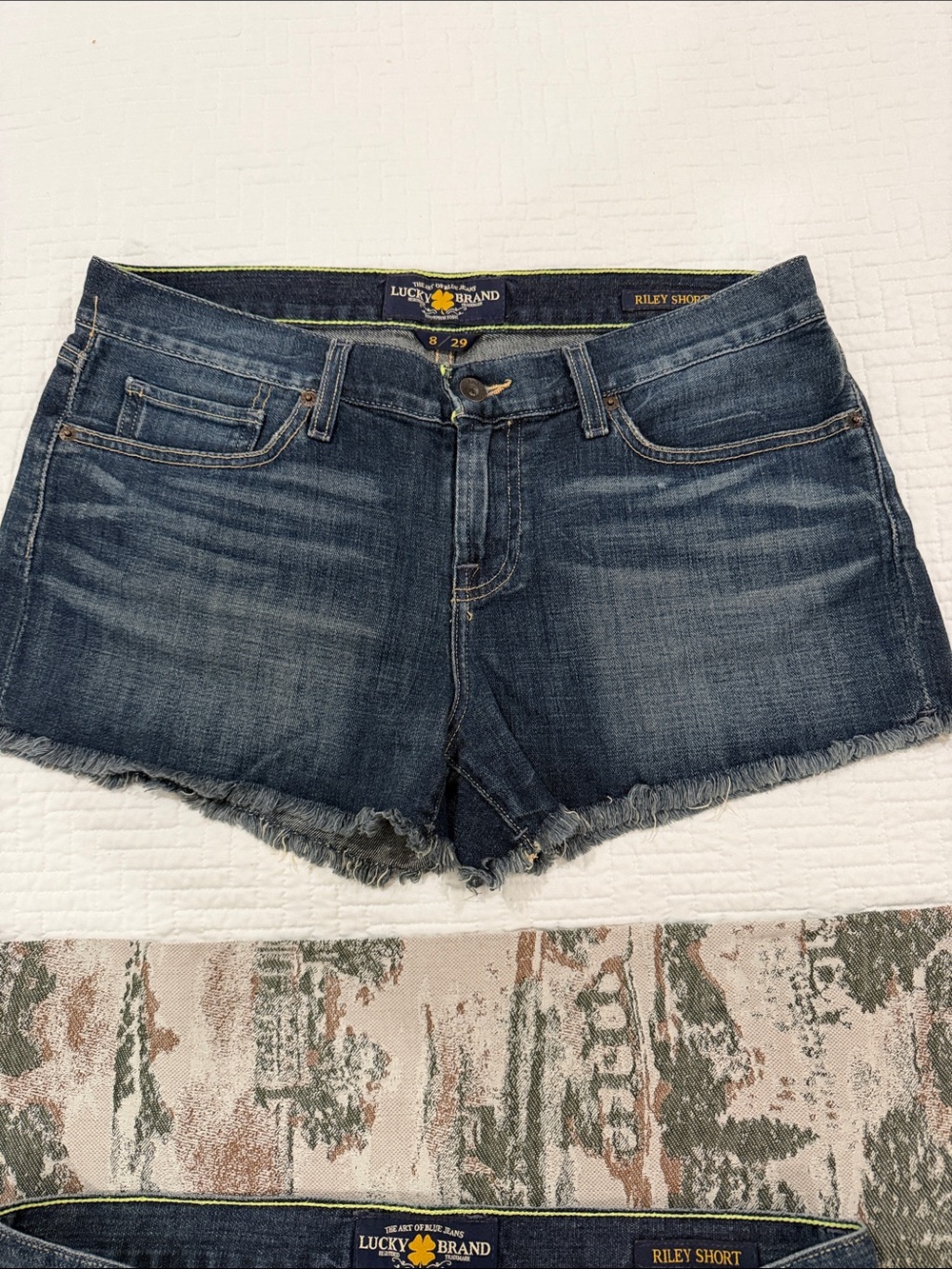 Lucky Brand Dark Blue Riley Frayed Hem Denim Shorts 8/29